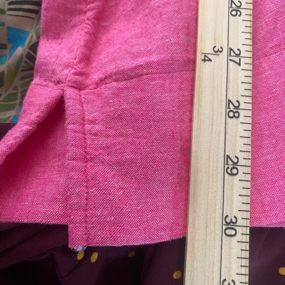 Lands End Linen Blend Tunic Top Womens XL Pink V Neck 3/4 Sleeves Lightweight Be - Picture 8 of 9